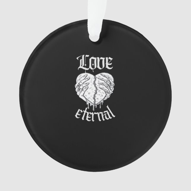 Gothic Skeleton Heart Valentine Classic Design Ornament (Front)