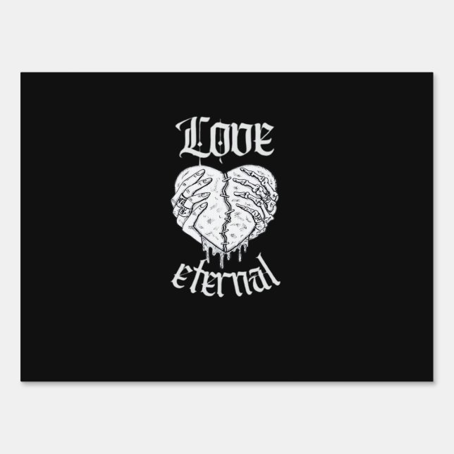 Gothic Skeleton Heart Valentine Classic Design Sign (Front)