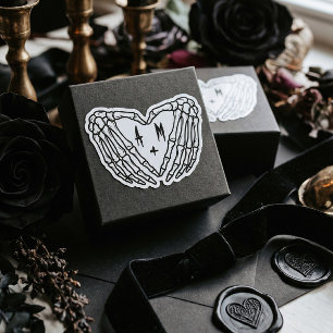 Gothic Skeleton Heart with Initals Wedding Sticker