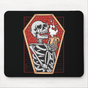 Gothic Skeleton in Coffin Mall Goth Halloween Aest Mouse Pad