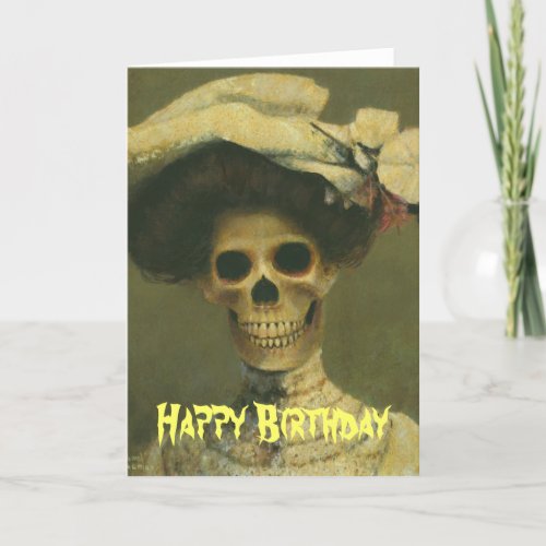 Gothic Skeleton Lady Birthday Card