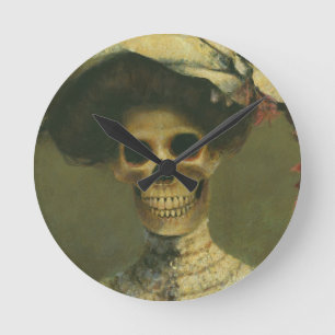 Gothic Skeleton Lady Clock