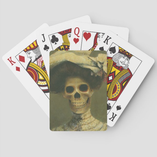 Gothic Skeleton Lady Playing Cards (Back)