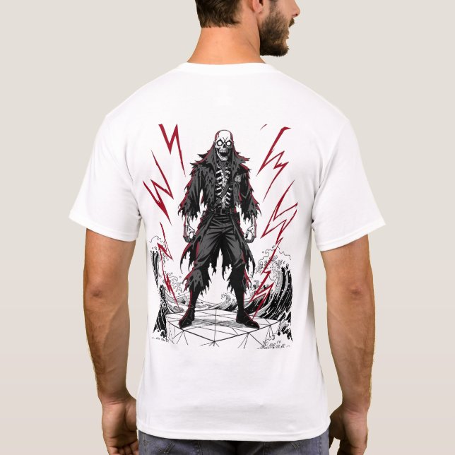 Gothic Skeleton Lightning Graphic T-Shirt 2026 (Back)