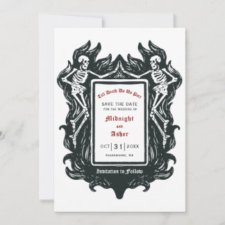Gothic Skeleton Love Till Death Do Us Part Save T Save The Date