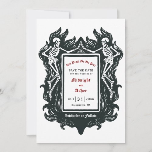 Gothic Skeleton Love Till Death Do Us Part  Save T Save The Date