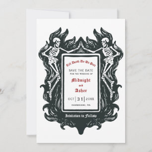Gothic Skeleton Love Till Death Do Us Part  Save T The Date