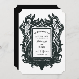 Gothic Skeleton Love Till Death Do Us Part Save The Date