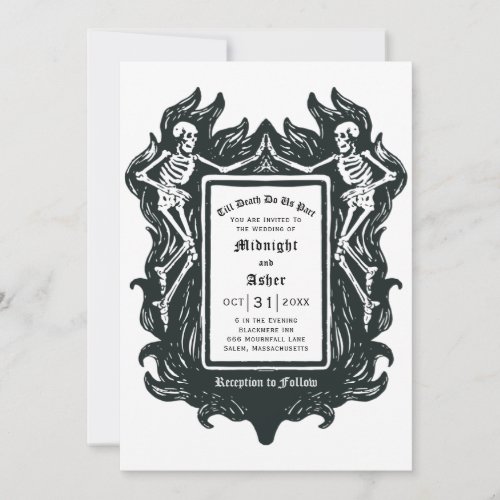 Gothic Skeleton Love Till Death Do Us Part Wedding Invitation