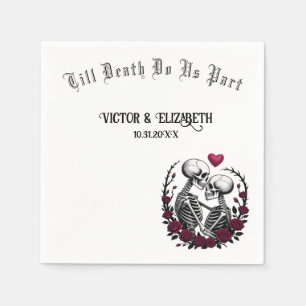Gothic Skeleton Lovers Till Death Do Us Part Napkins