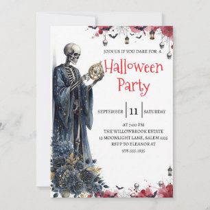 Gothic Skeleton Man Halloween Party Invitation