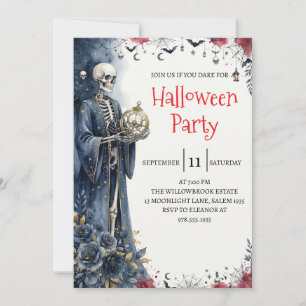 Gothic Skeleton Man Halloween Party Invitation
