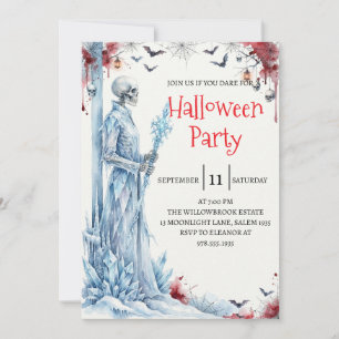 Gothic Skeleton Man Halloween Party Invitation