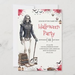 Gothic Skeleton Man Halloween Party Invitation