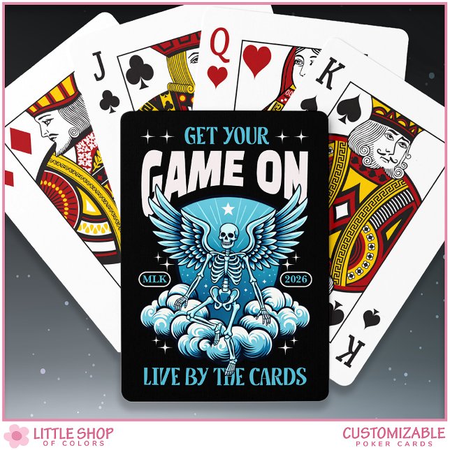 Gothic Skeleton Monogram Initials Poker Cards (Creator Uploaded)