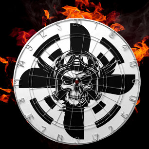 Gothic Skeleton Pilot Airplane Propeller Game Dart Board