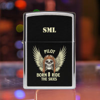 Gothic Skeleton Pilot Born To Ride Skies Custom 