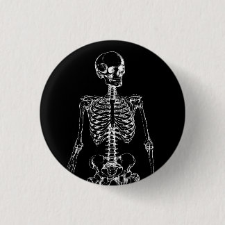 GOTHIC SKELETON PINBACK BUTTON