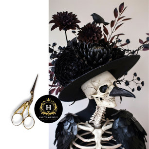 Gothic Skeleton Raven Feathers Floral Decoupage  Tissue Paper