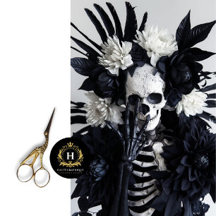 Gothic Skeleton Skull Decoupage Tissue Paper