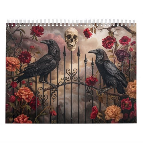 Gothic Skeleton Skull Fantasy 2024 2025 Calendar