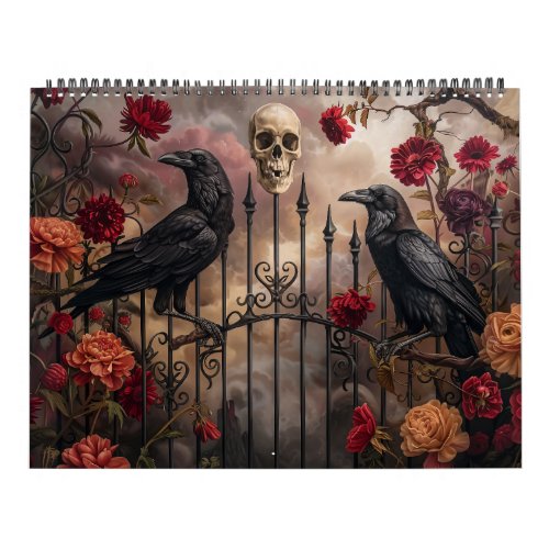 Gothic Skeleton Skull Fantasy 2025 Calendar