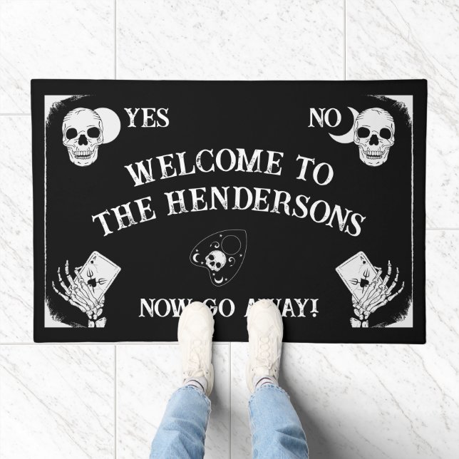 Gothic Skeleton Spirit Board Halloween Doormat (Indoor)