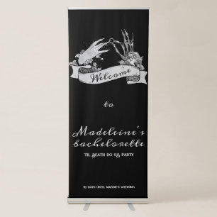 Gothic Skeleton Til Death Halloween Welcome Sign