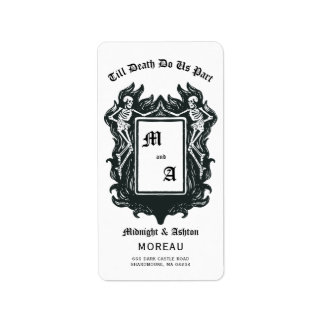 Gothic Skeleton Till Death Do Us Part Address Label