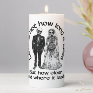 Gothic Skeleton Wedding Candle - Til Death Love