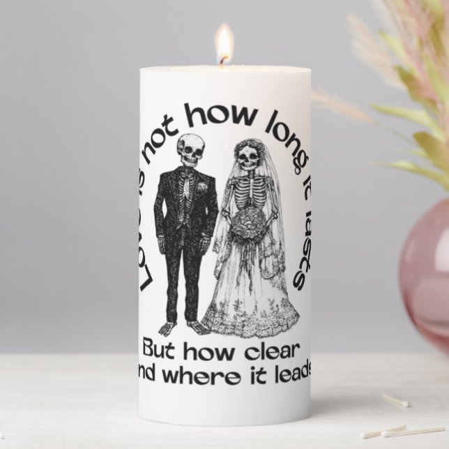 Gothic Skeleton Wedding Candle - Til Death Love  (In Situ)