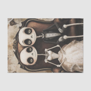 Gothic Skeleton Wedding Halloween Decoup Tissue Paper