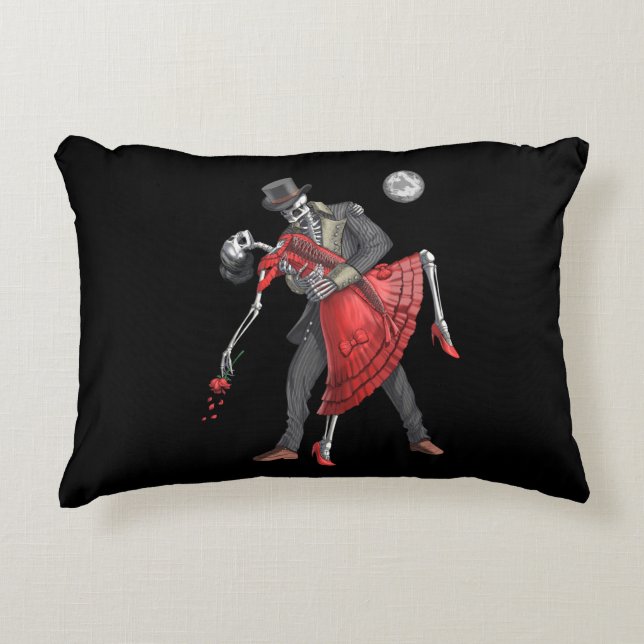 Gothic Skeletons Dancing Accent Pillow (Front)