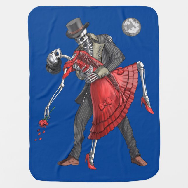 Gothic Skeletons Dancing Baby Blanket (Front)