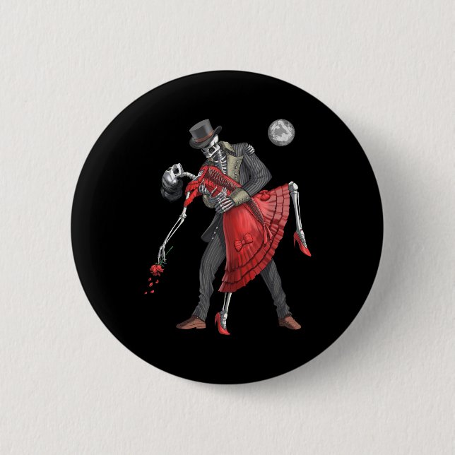 Gothic Skeletons Dancing Button (Front)
