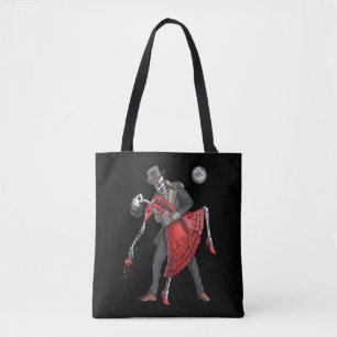 Gothic Skeletons Dancing Tote Bag