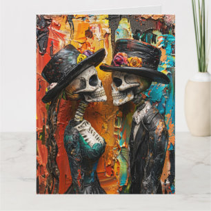 GOTHIC SKELETONS HAPPY ANNIVERSARY GREETING CARD