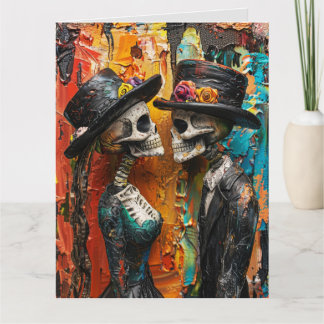 GOTHIC SKELETONS HAPPY ANNIVERSARY GREETING CARD