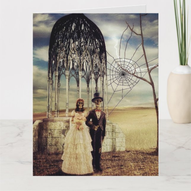 GOTHIC SKELETONS WEDDING CONGRATULATIONS CARD (Front)