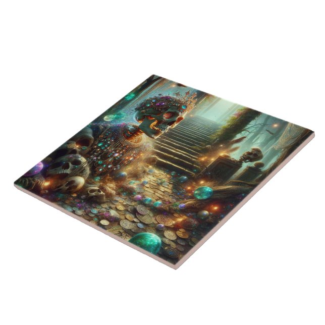 Gothic Skelton Riches Ceramic Tile (Side)