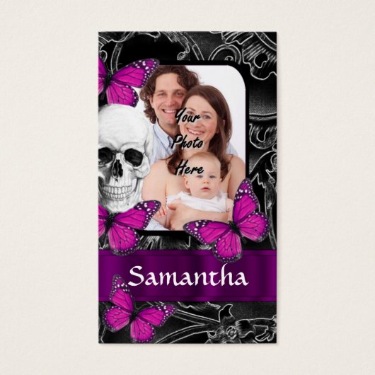 Gothic skull and butterflies (Front)