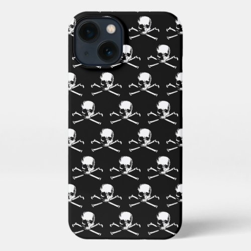 Gothic Skull And Crossbones Pattern iPhone 13 Case
