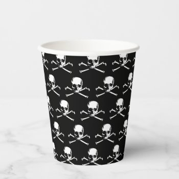 Gothic Skull And Crossbones Pattern Paper Cup by opheliasart at Zazzle