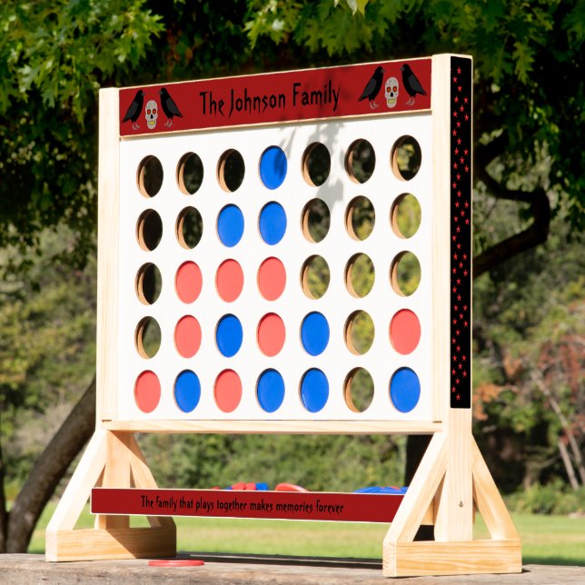 Gothic Skull and Guardian Ravens Halloween Custom Fast Four (Lawn)