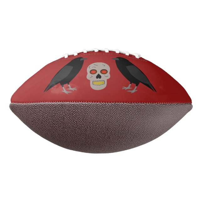 Gothic Skull and Guardian Ravens Halloween Football (Rotated 270)