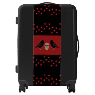 Gothic Skull and Guardian Ravens Halloween Luggage
