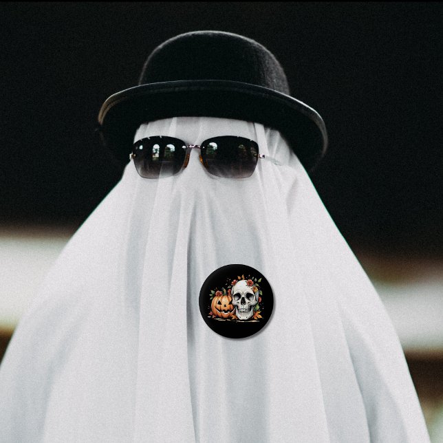 Gothic Skull and Pumpkin  Button (Creator Uploaded)