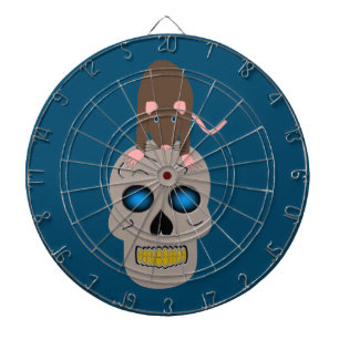 Gothic Skull and Rat Halloween Dart Board