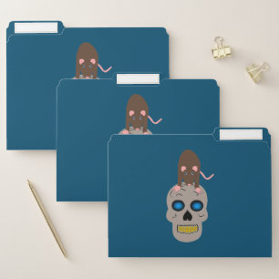 Gothic Skull and Rat Halloween File Folder