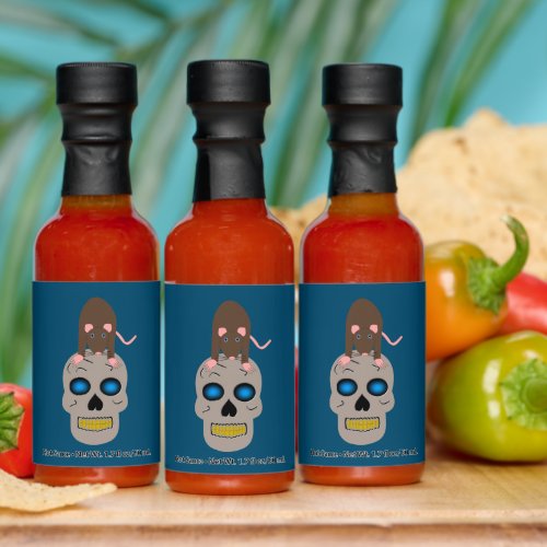 Gothic Skull and Rat Halloween Hot Sauces